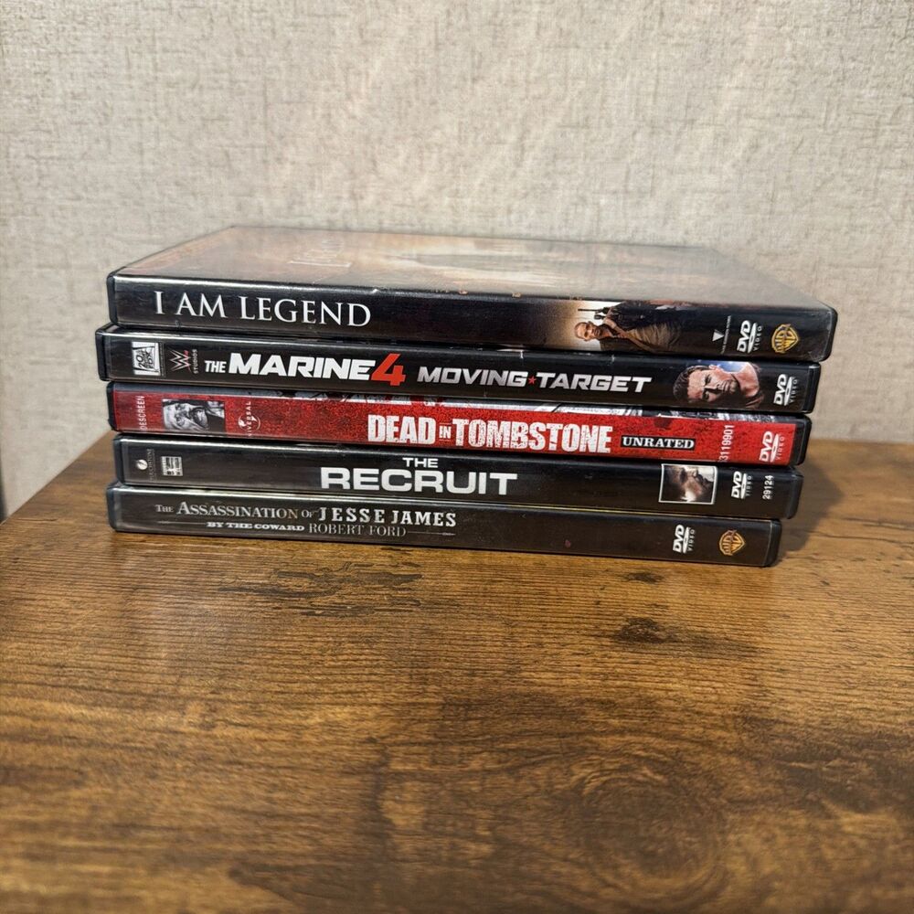 Lot of 5 DVD Movies - Action- The Recruit, Marine 4, I Am Legend, Jesse James